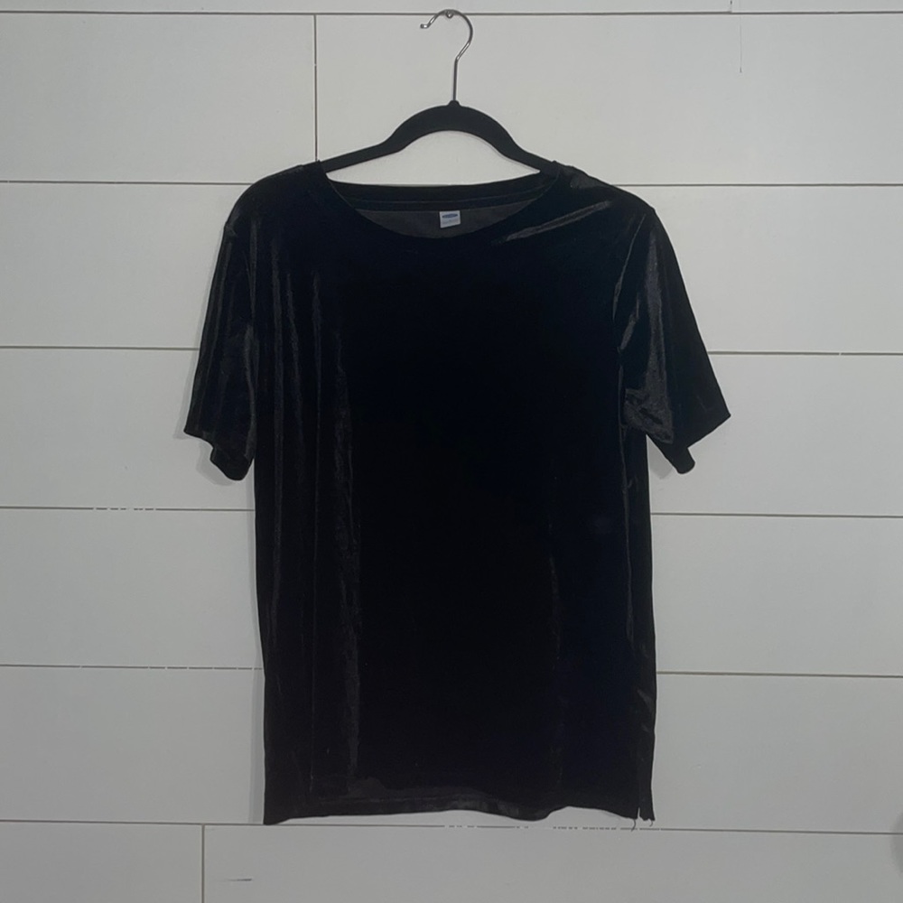Old Navy Short Sleeve Scoop Neck Tee Shirt Velvet Black M #0049